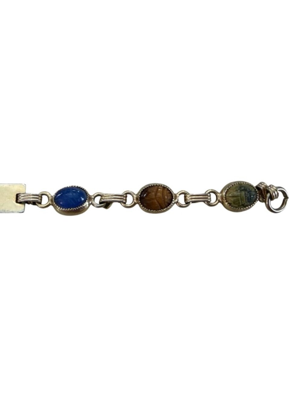 Vintage 1/20 12K Gold-Filled Multi-Stone Scarab Bracelet Engraved Aug 28 1971 9g - Picture 2 of 6